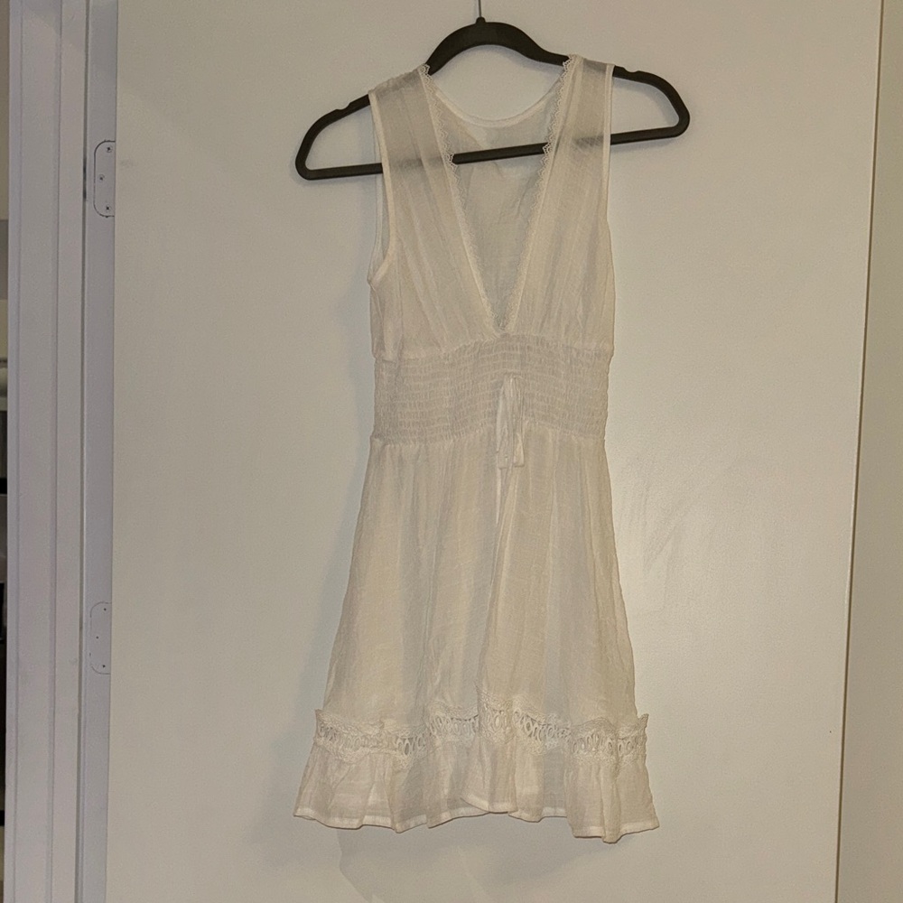 White linen dress